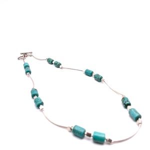 Beautiful Dainty Turquoise Necklace on 92.5 Silver